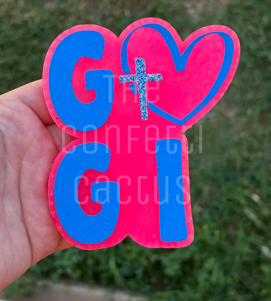 Gigi with Heart & Cross
