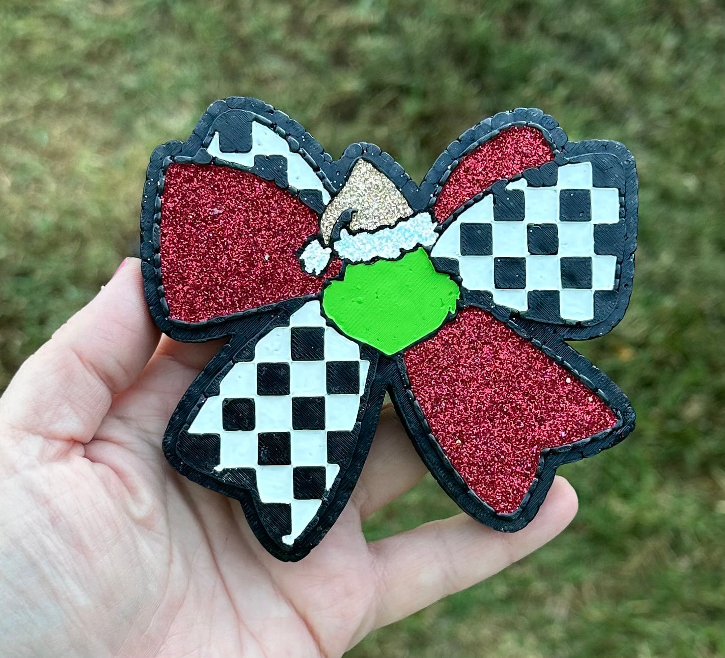 Checkered Christmas Bow