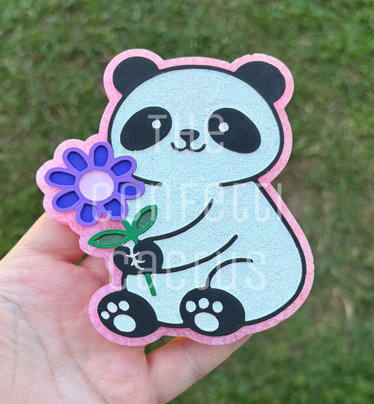 Panda holding a Flower